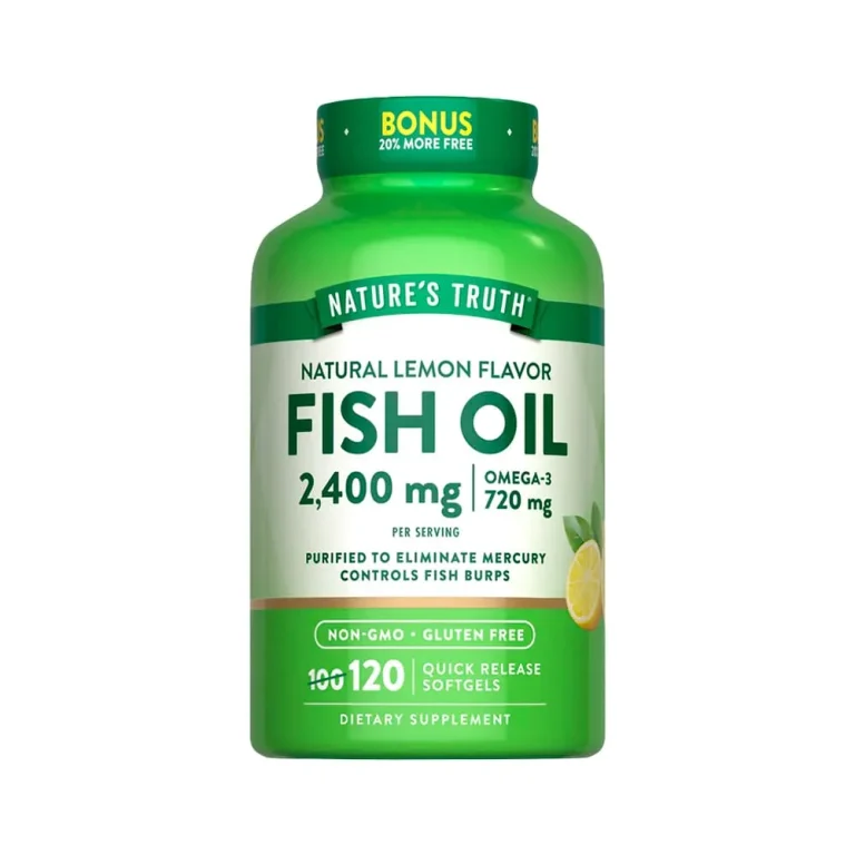 🐟 Fish Oil Natural 2400 mg – 120 Cápsulas Blandas 🍋